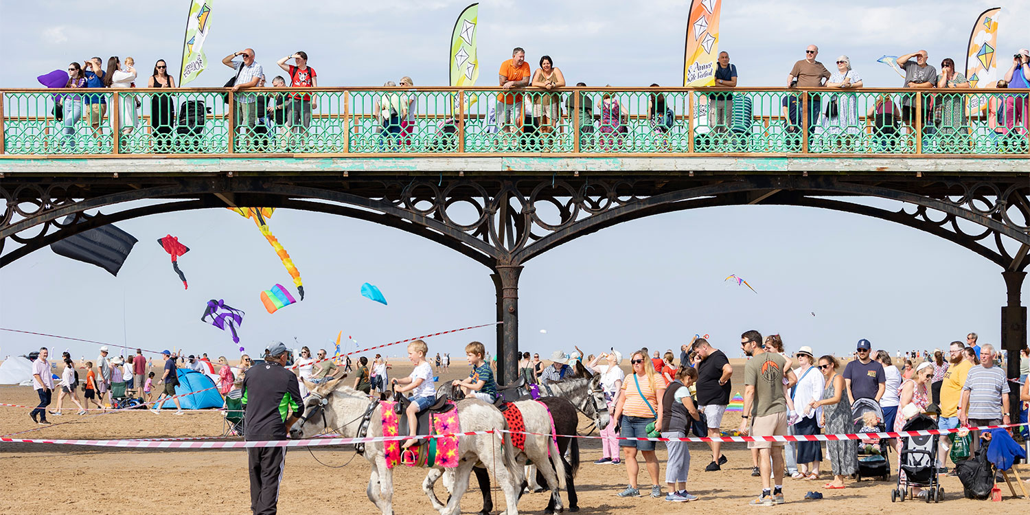 Donkeys on the beach at Lytham St Annes