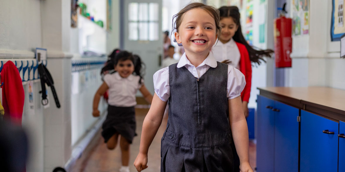 Children in uniform at school